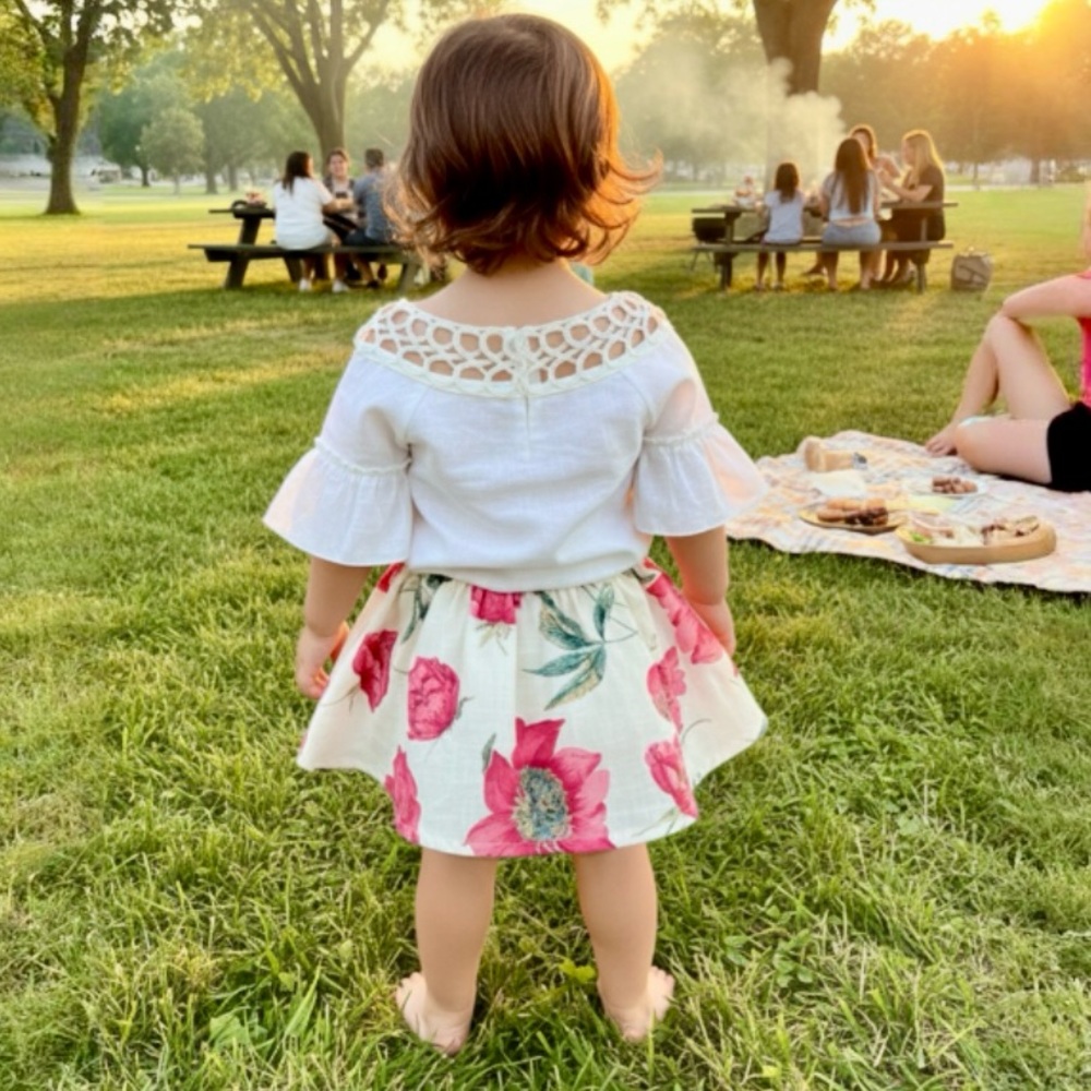 Girls Floral 2 Piece Matching Set - Picture 3 of 16